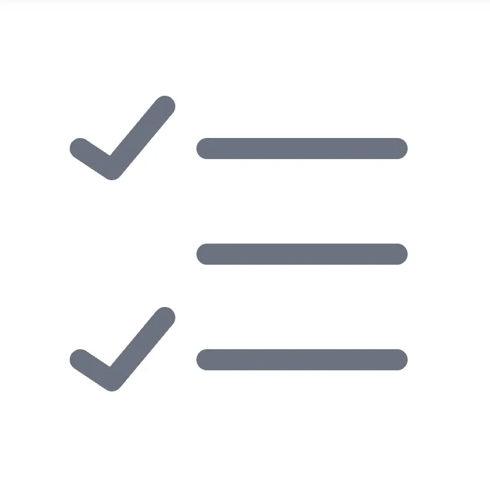The Multiselect toolbar icon: two ticks beside horizontal lines.